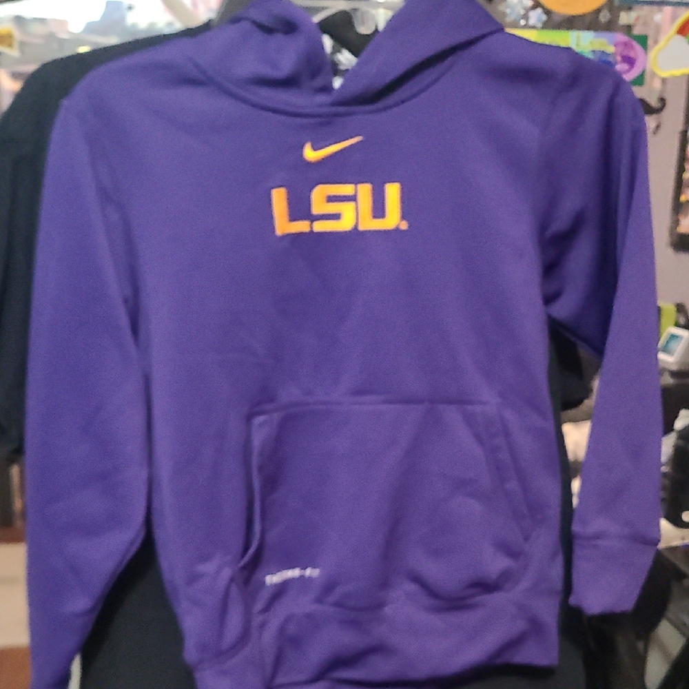 Nike Purple LSU Hoodie with Gold Accents